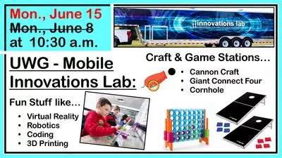 UWG Innovations Lab at the Library on Mon., June 15 @ 10:30am