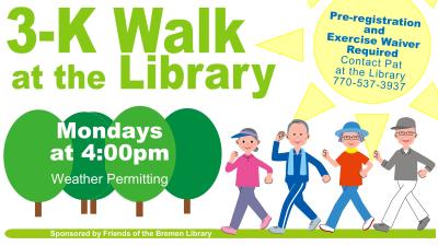 3-K Walk; Must Pre-register and sign Exercise Waiver